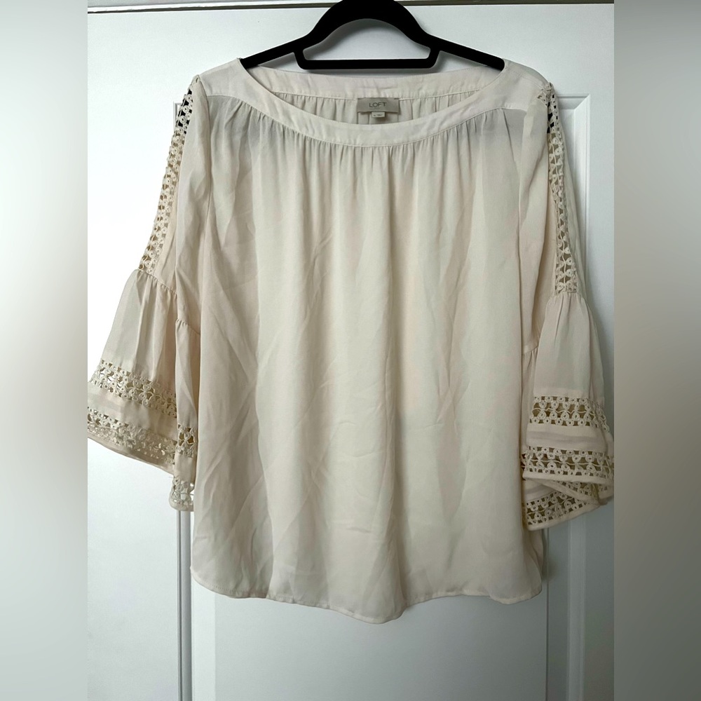 Cream colored loft blouse